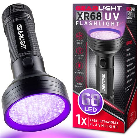 Buy Gearlightuv Black Light Flashlight Xr68 Powerful 68 Led