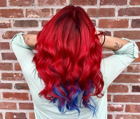 Red And Blue Hair Blue Hair Hairdresser Stephanie Red And Blue Long