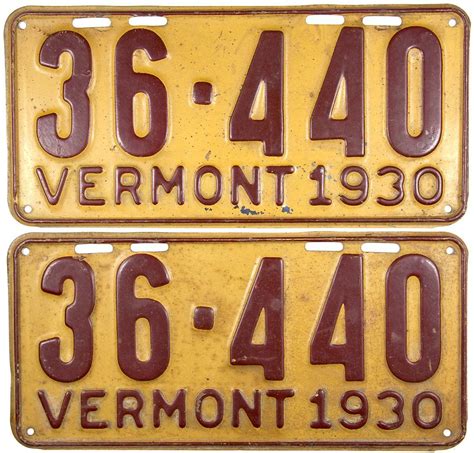 1930 Vermont License Plates License Plate License Plates For Sale