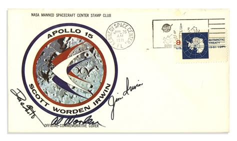 Lot Detail Apollo 15 Crew Signed Nasa Astronaut Insurance Cover