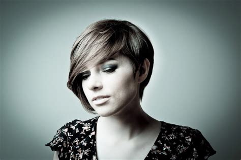 A longer pixie haircut with bangs with trendy grey balayage looks daring and cool a long dark pixie haircut with black balayage on chestnut hair Hairstyles for Long Faces: Inspirational Styles and Haircuts to Try