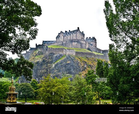 Scotlands Edinburgh Castle Sitting Prominently On Castle Rock Framed