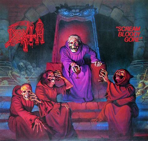 Death Scream Bloody Gore Chuck Schuldiner Black Death Metal Album Cover