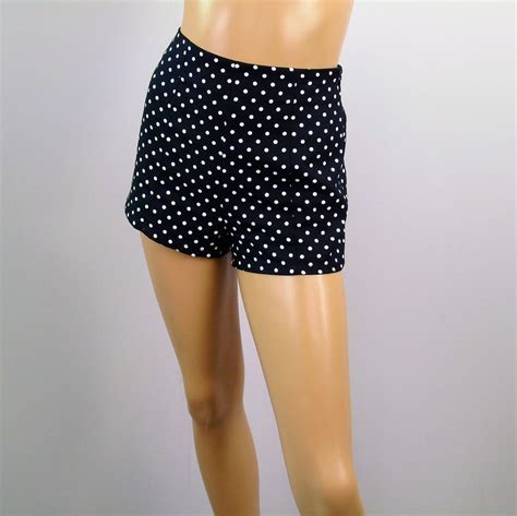 Polka Dot Shorts High Waisted Black White Sz Medium Shorties FOREVER21