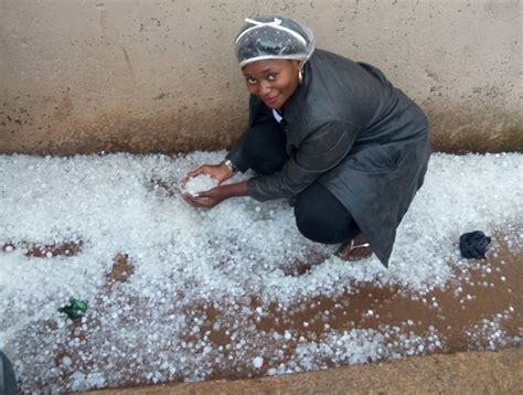 Excitement As Ice Rain Snow Falls In Jos Plateau Nigeria