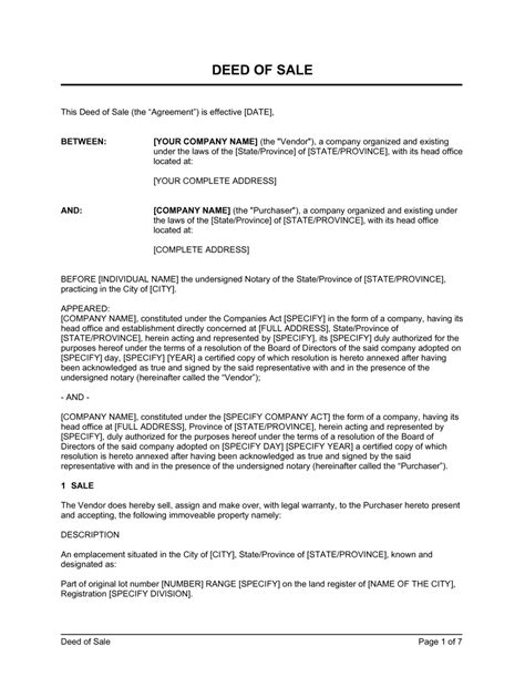 How To Write A Deed Of Sale For Land Printable Form Templates And Letter