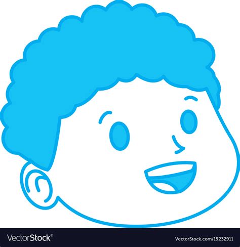 Cute Boy Face Cartoon Royalty Free Vector Image