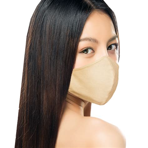 Dalix Skin Tone Cloth Face Mask 3 Layer Filter Pocket Nose Piece In