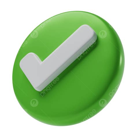 Check Mark On Green Background 3d Render Check Mark Tick Png