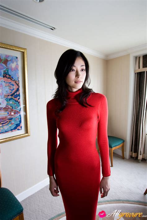 noriko aoyama asian is a true diva in elegant satin dresses