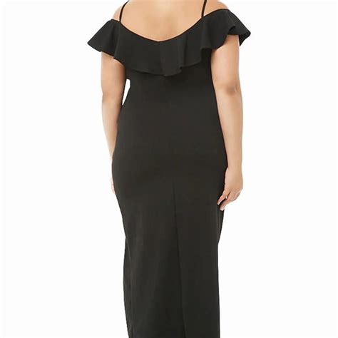 Plus Size Ruffle Dress With Off The Shoulder Design