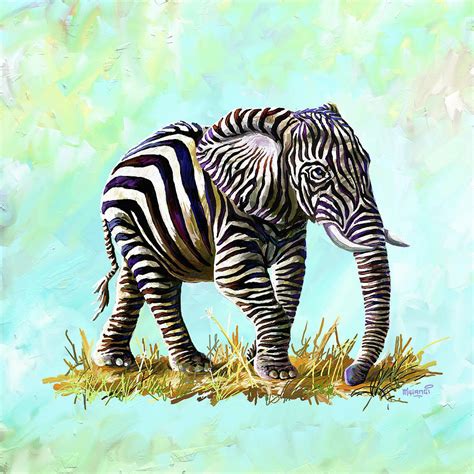 Zebraphant Painting By Anthony Mwangi
