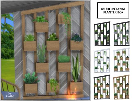 Chicklets Modern Lanai Planter Boxes Deco Sims 4 Sims 4 Cc