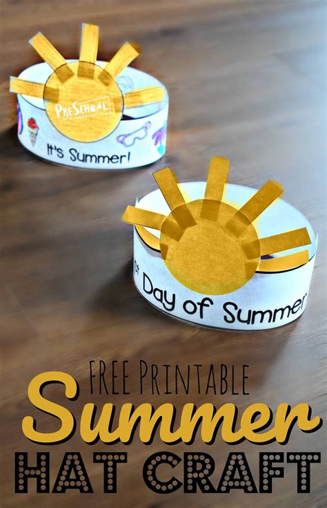 Free First Day Of Summer Printable Hat This Super Cute Summer Craft