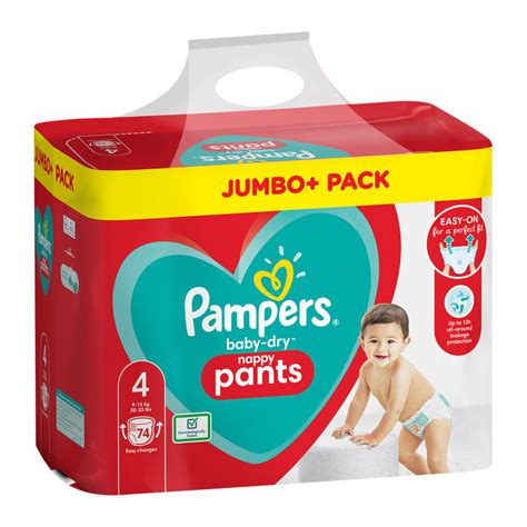 Pampers Baby Dry Size 4 Nappy Pants Jumbo Pack 74 Pack