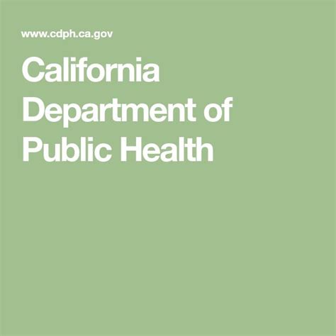 California Department Of Public Health Public Health Health