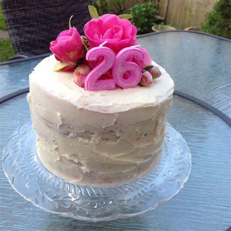 Homemade Triple Layer Victoria Sponge Cake With Buttercream Icing Birthday Cake With Fresh Pink