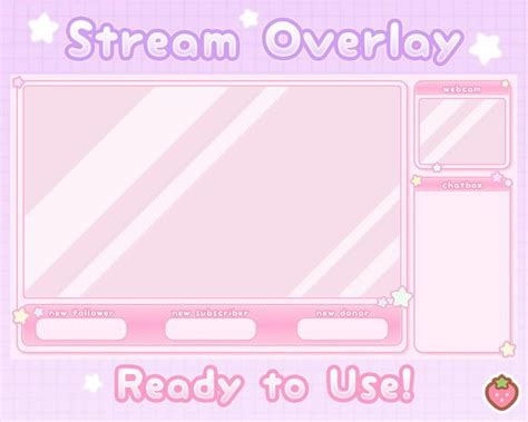 Twitch Stream Overlay Cute Pink Kawaii Simple Etsy Uk