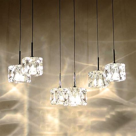 Crystal Pendant Light Dining Room Pendant Light Fashion Crystal Ice Cube Pendant Lighting L