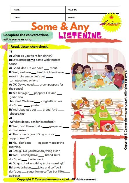 Some And Any Free Printable Esl Efl Worksheets With Answer Keys For