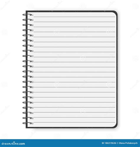 Vector Image Of A Notebook Or Notepad For Notes Blank White Page In A