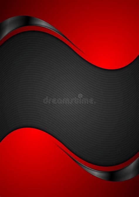 Abstracte Contrast Rode Zwarte Golvende Collectieve Achtergrond Vector