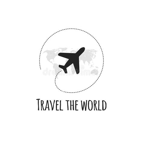 Travel Logo Vector Illustration Black Airplane Stock Vector