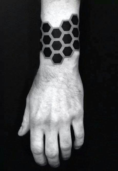 Blackwork Octagon Hexagon Tattoo Honeycomb Tattoo Geometric Sleeve