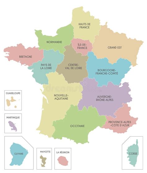 Vector Map Of France With Regions And Territories And Administrative