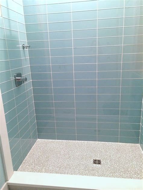 Installing glass tile on your bathroom kitchen or laundry room walls is an effective way to create a beautiful area that really shines. Pale Blue Glass Subway Tile in Vapor | Modwalls Lush 4x12 ...