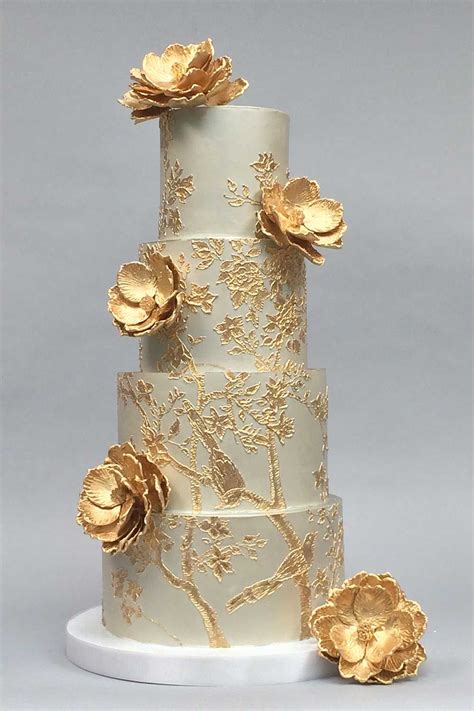 Wedding Cakes Fancy Cakes By Lauren Kitchens Golden Wedding Cake