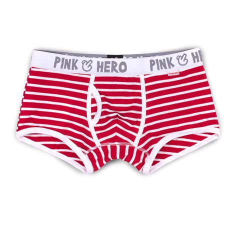2017 Pink Hero Mens Underwear Boxers 2015 Fashion Cotton Blend Striped Mid Rise Soft Underwear