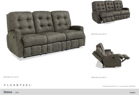 Flexsteel Devon Fabric Power Reclining Sofa With Nailhead Trim 2881 62m