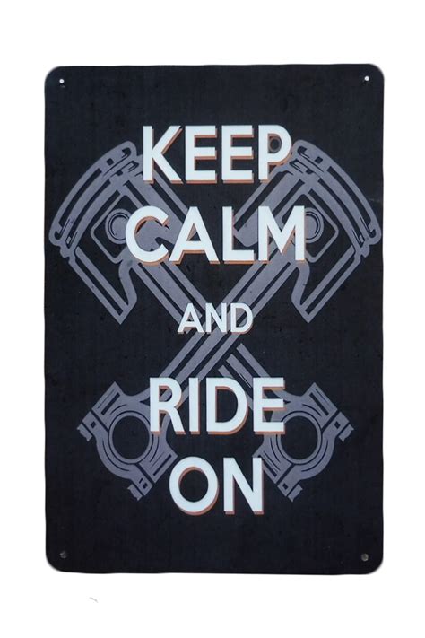 Keep Calm And Ride On Metalen Borden Wandborden