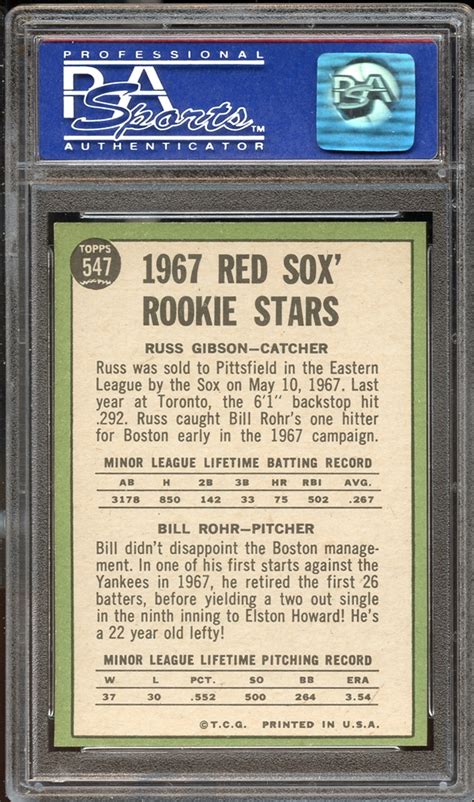 Lot Detail 1967 Topps 547 Red Sox Rookies Psa 9 Mint