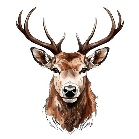 Cute Stag Face Wildlife Antler Male Png Transparent Image And