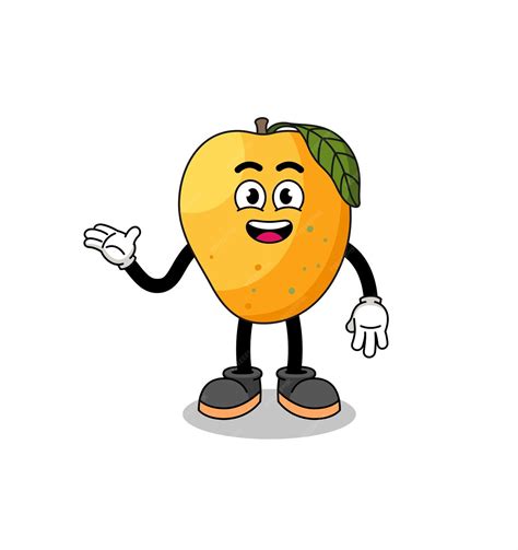 Premium Vector Mango Fruit Cartoon With Welcome Pose Character Design