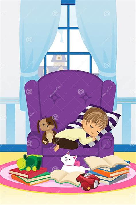Sleeping Boy With Books Stock Vector Illustration Of Vector 24238496