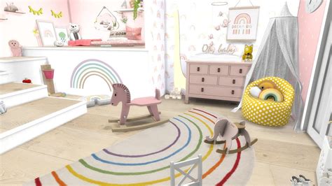 Toddler Rainbow Room The Sims 4 Cc Speed Build Youtube