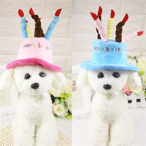 Fd06 Free Shippingpet Hat Puppy Dog Birthday Hat With Cake And Candles