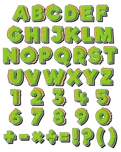Free Vector Font Design For English Alphabets And Numbers