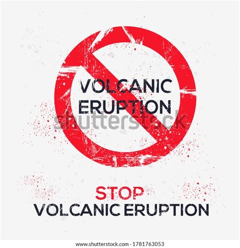 Warning Sign Volcanic Eruption Vector Illustration Stock Vector