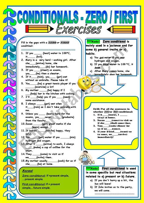 Conditionals Zero And First Esl Worksheet By Dackala