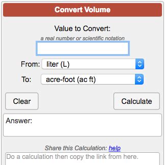 Other applications for this flow rate calculator. Volume Conversion Calculator