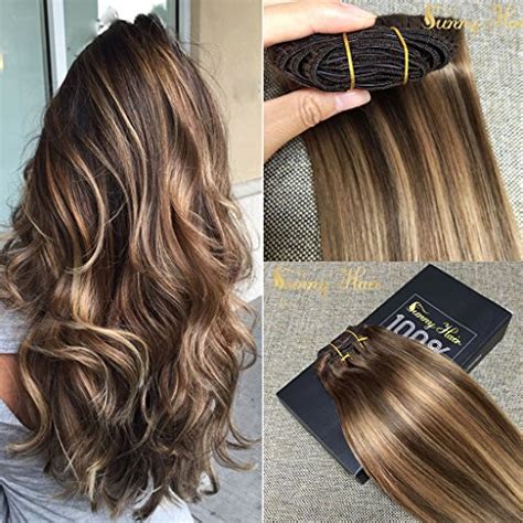 Instant highlight without chemical treatment! Sunny Dip and Dye Ombre Clip in Human Hair Extension 14 ...