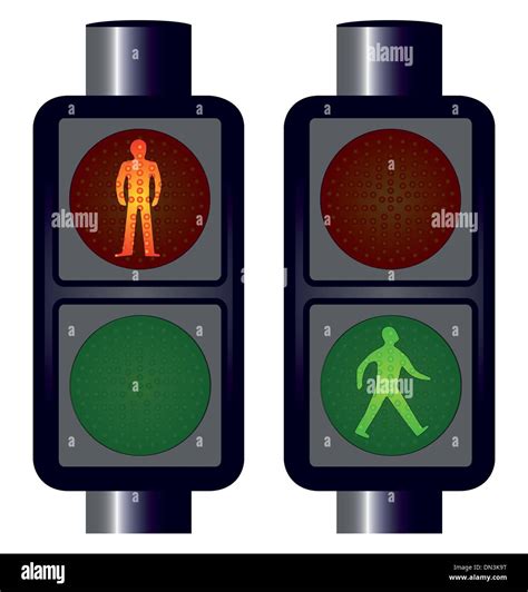 Illuminated Traffic Signals Stock Vector Images Alamy