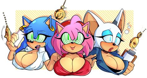 Rule 34 3girls Amy Rose Artist Request Breasts Cleavage Female Female