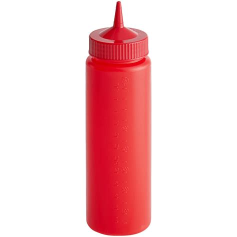 Vollrath 4924 02 Traex® 24 Oz Red Single Tip Wide Mouth Squeeze Bottle