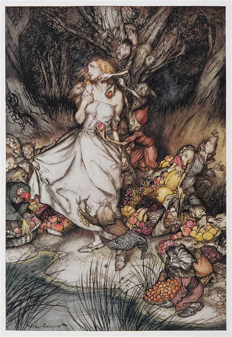 Lizzie Attacked By Goblin Men Goblin Market Illustrated By Arthur