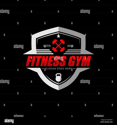 Fitness Gym Training Logo Design Badge Vector With Kettle Bell And